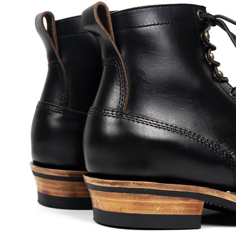 Boots Mid-top Wear-resistant Short Face All Black Men's