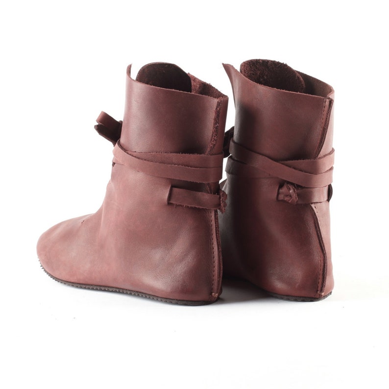 Dark Brown Real Leather Boots Dark Cattle Leather Medieval