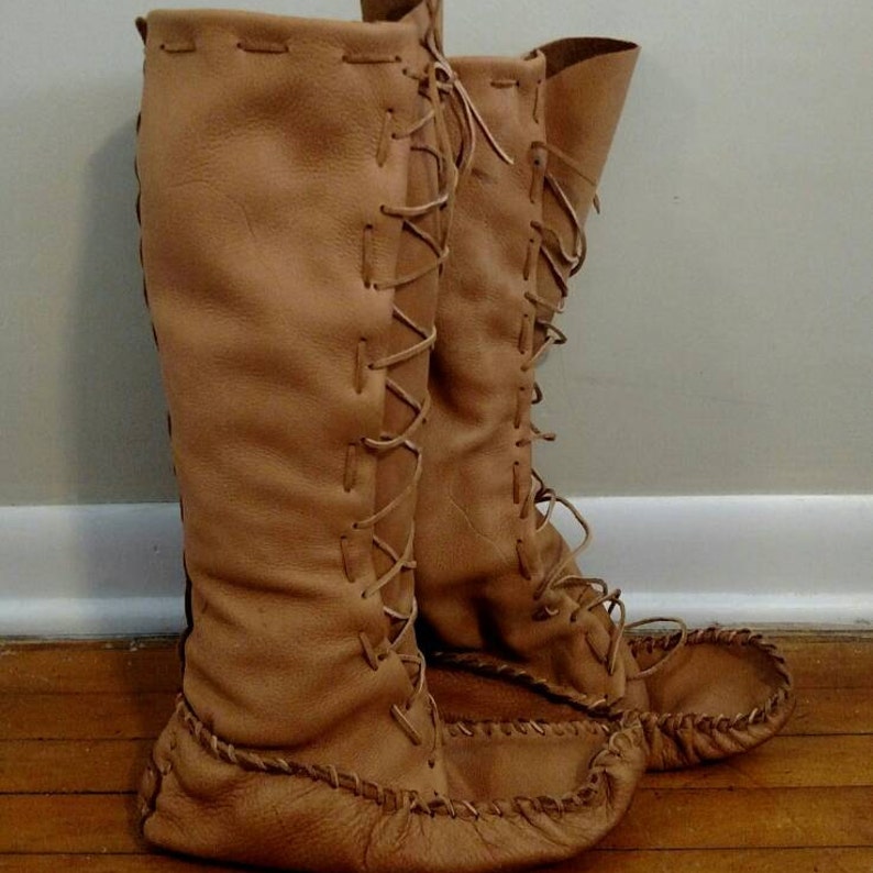 Leather Moccasin Boots