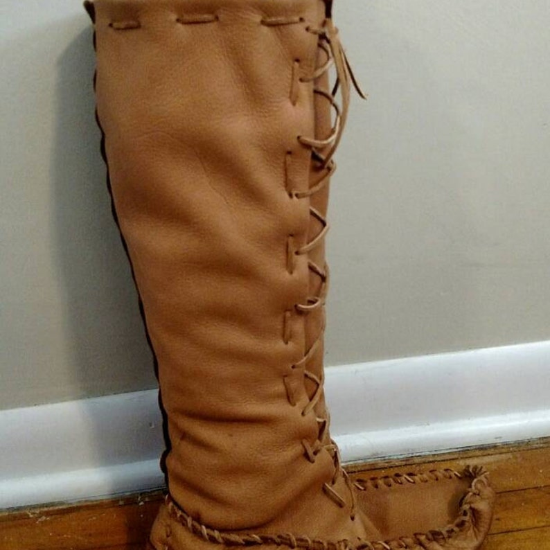 Leather Moccasin Boots