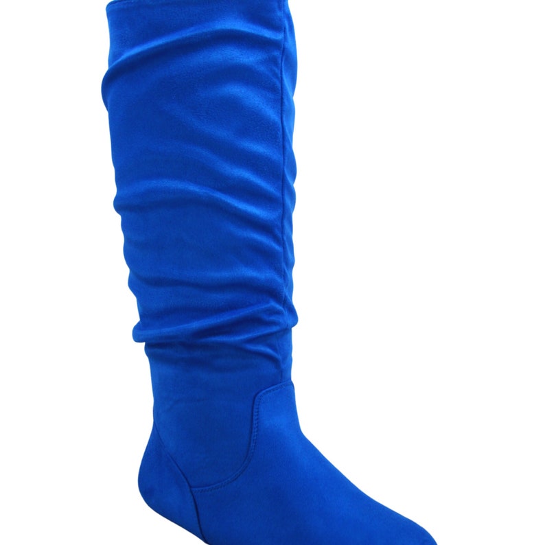 Women's Pull up Casual Wide Calf Mid-calf Knee High Flat