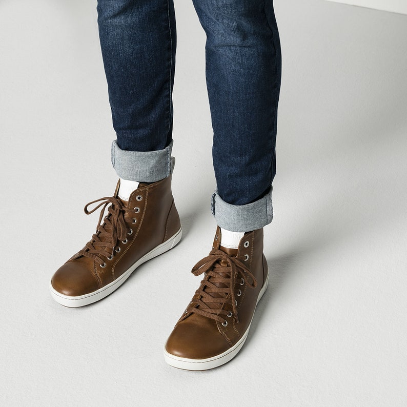 Brand New Birkenstock Natural Leather Birko-felt High-top