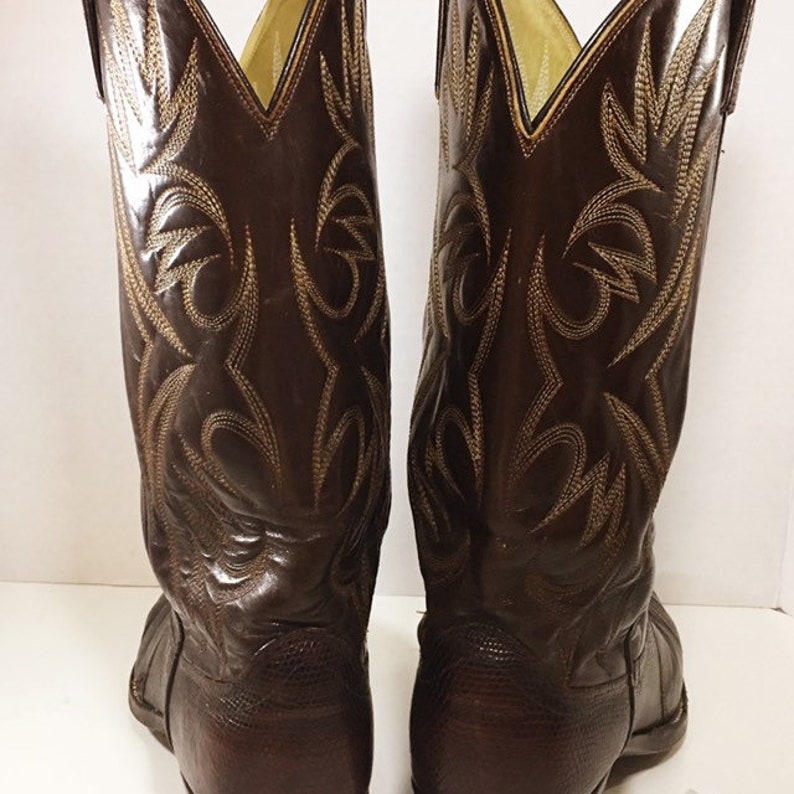 Brown Lizard Skin Dan Post Cowboy Boots Soze 8 1/2 D or