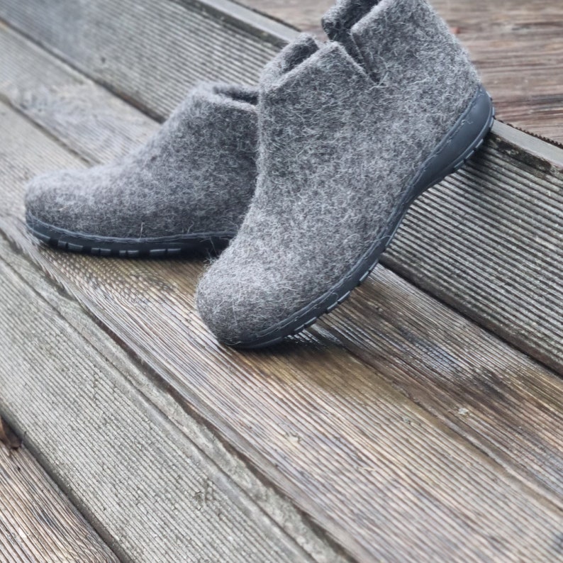 Beige Booties & Ankle Boots Booties for Women Felted From