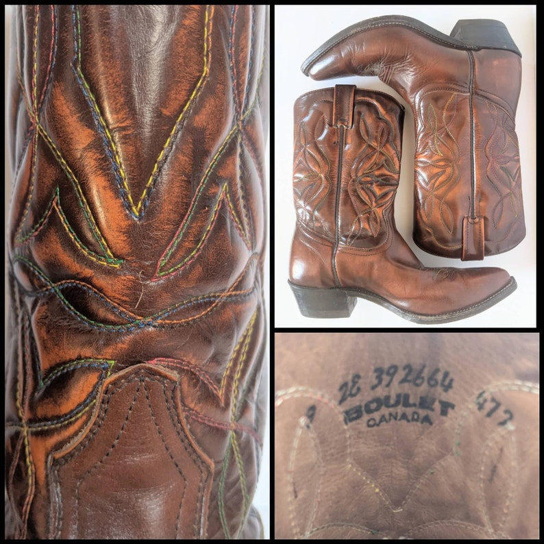 Rainbow Stitch Cowboy Boots