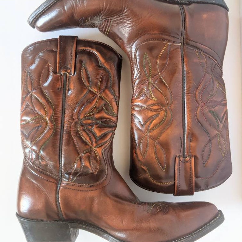 Rainbow Stitch Cowboy Boots