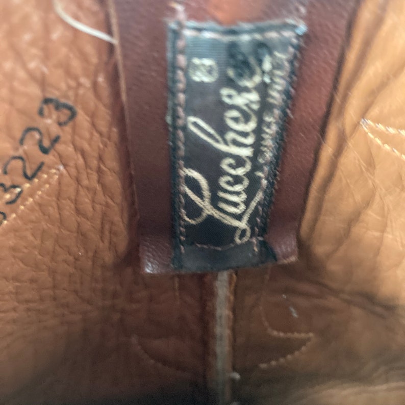 Lucchese 10d Vintage Men Cowboy Boots Two Tone Ostrich and