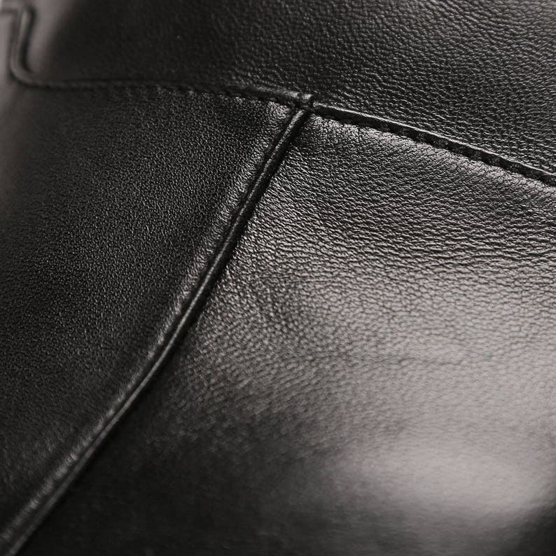 Black Leather Knee High Boots Women Black Knee High Boots