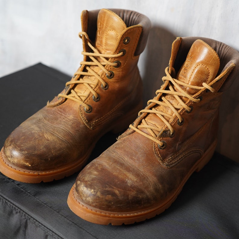 Men Brown Genuine Leather Panama Jack Boots Size 44 / Vintage