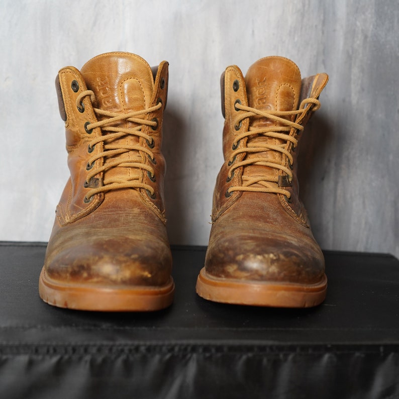 Men Brown Genuine Leather Panama Jack Boots Size 44 / Vintage