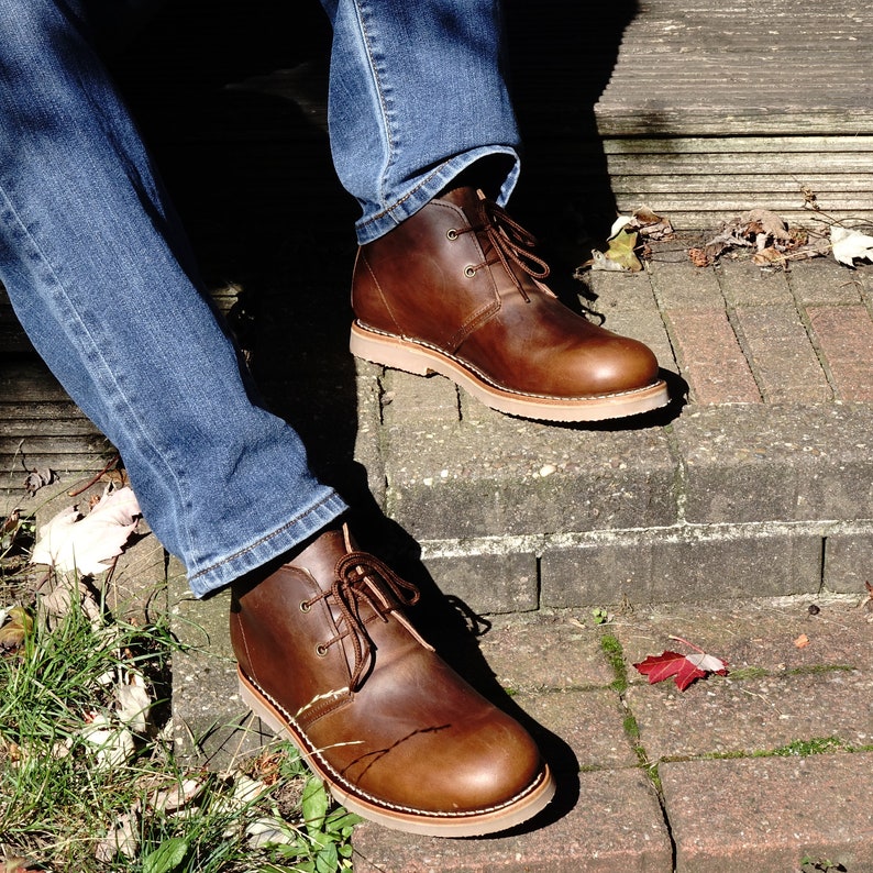 Handmade Full Grain Leather Chukka Desert Lace up Boots Eco