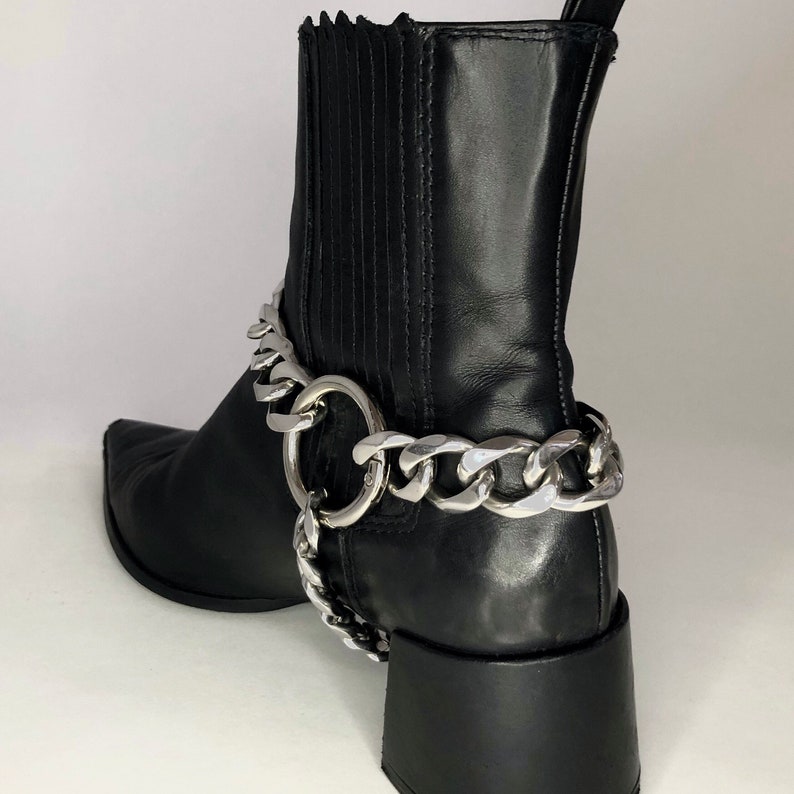 Handmade Stainless Steel Chain Boot Harnesses Punk Gothic