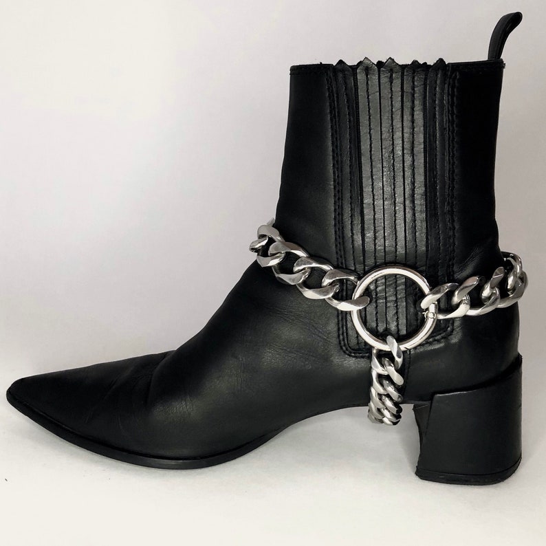 Handmade Stainless Steel Chain Boot Harnesses Punk Gothic