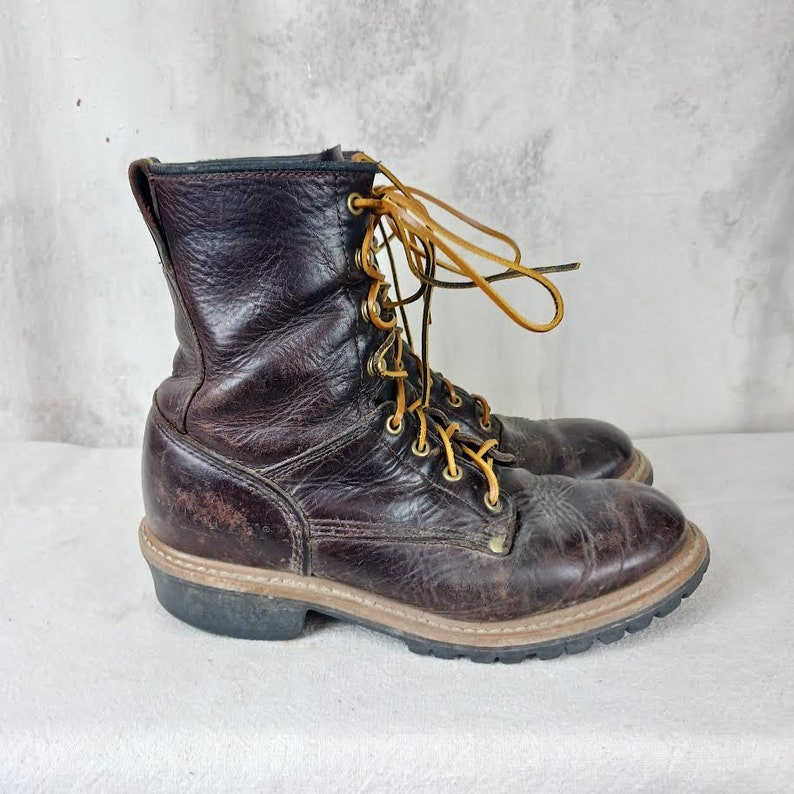 Brown Leather Carolina Work Boots Men's Size 10