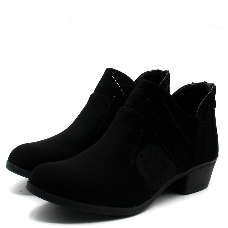 Women Western Cowboy Stylish Hollow Ankle Booties V Sharp