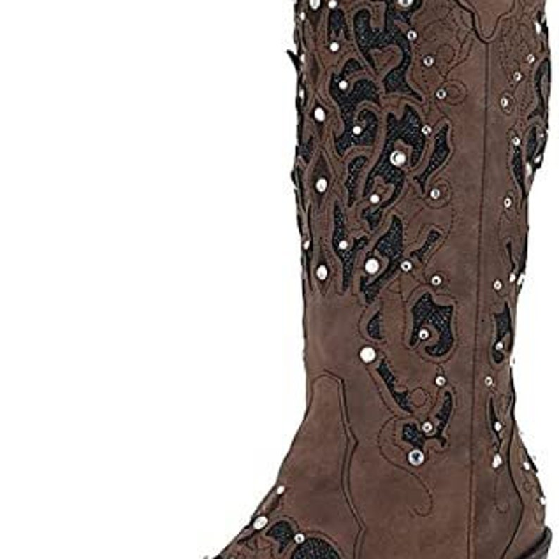 White Cowboy Western Boots Embroidered Pull on Boots Knee