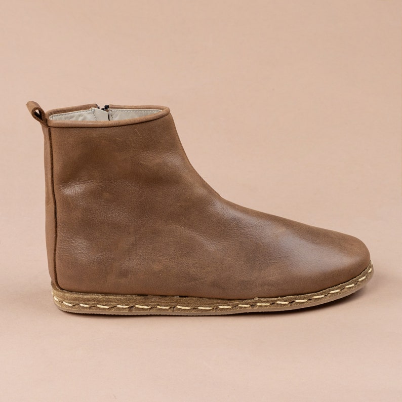 Atlantis Handmade Womens Boots Zaragoza Brown Color Leather