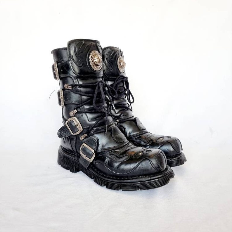 EU 38 / UK 5 Leather and Metal New Rock Boots Demon Devil