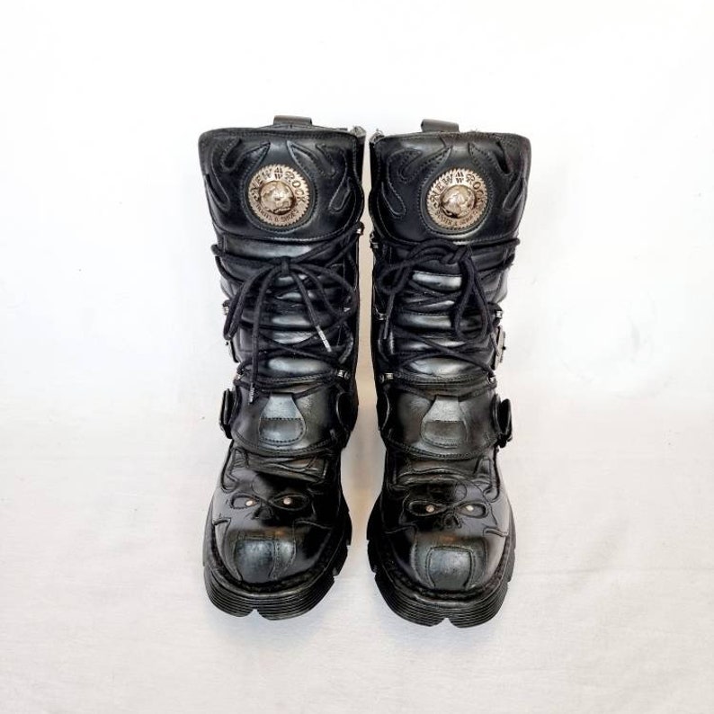 EU 38 / UK 5 Leather and Metal New Rock Boots Demon Devil