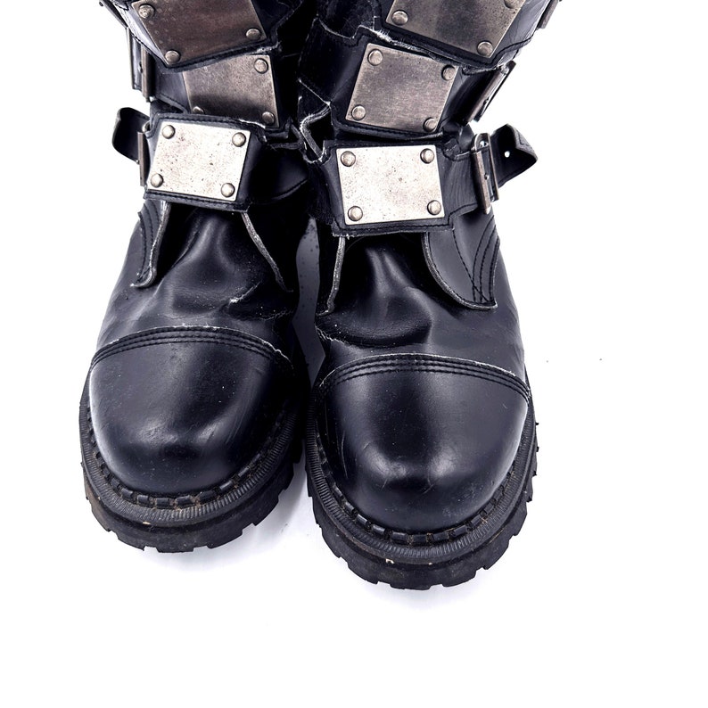 Vintage Demonia Black Faux Leather Cyber Goth Knee Boots