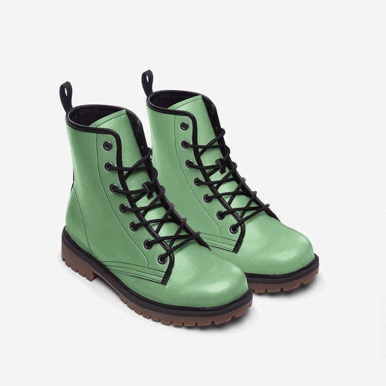 Casual Leather Green Lightweight Boots