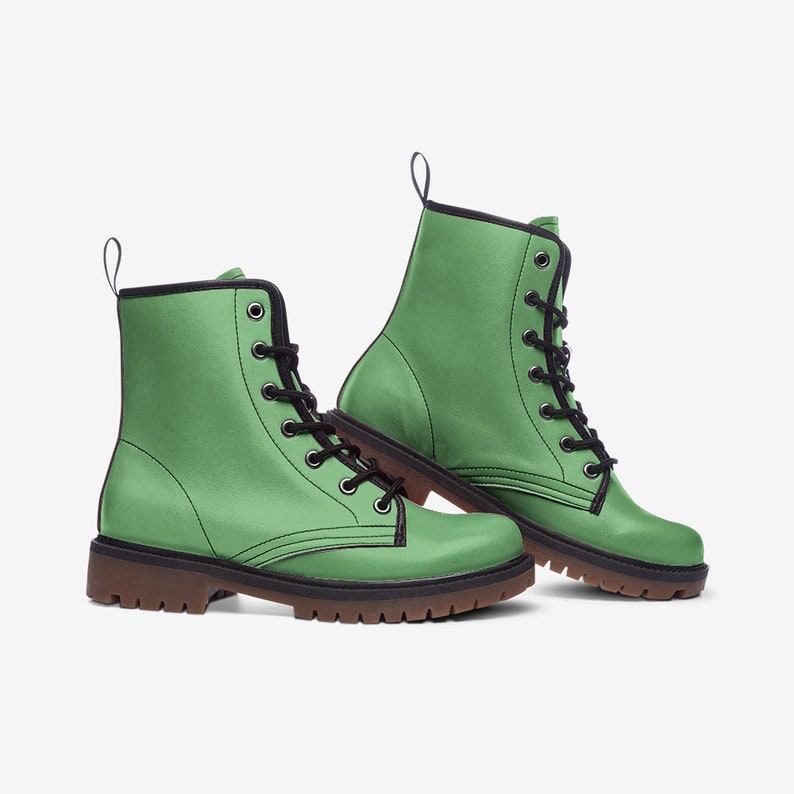 Casual Leather Green Lightweight Boots