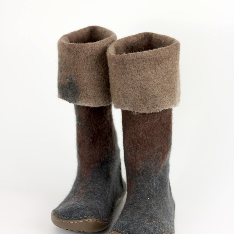 Fairy Winter High Boots Water Repellent Handmade Felted Wool