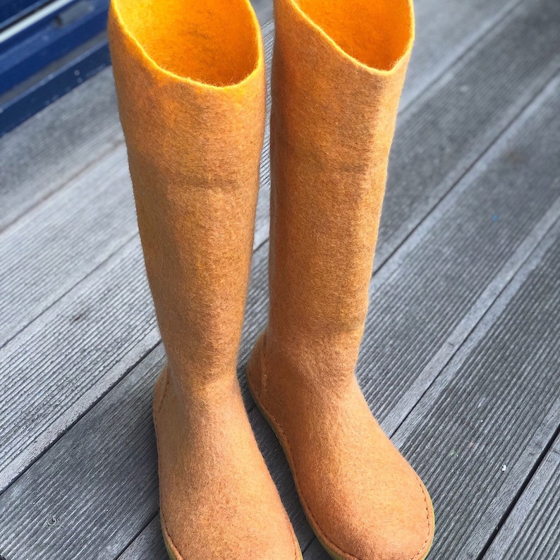 Fairy Winter High Boots Water Repellent Handmade Felted Wool