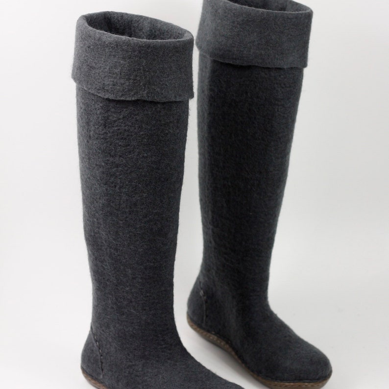 Fairy Winter High Boots Water Repellent Handmade Felted Wool