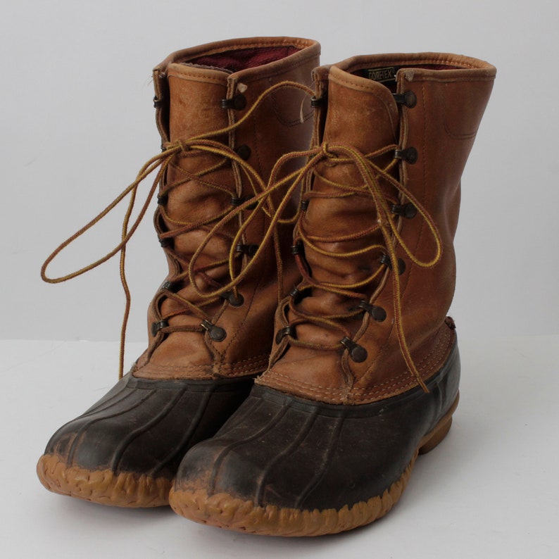 Vintage LL Bean Boots Men's Leather Duck 12 US Retro UK