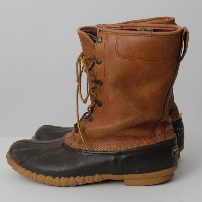 Vintage LL Bean Boots Men's Leather Duck 12 US Retro UK