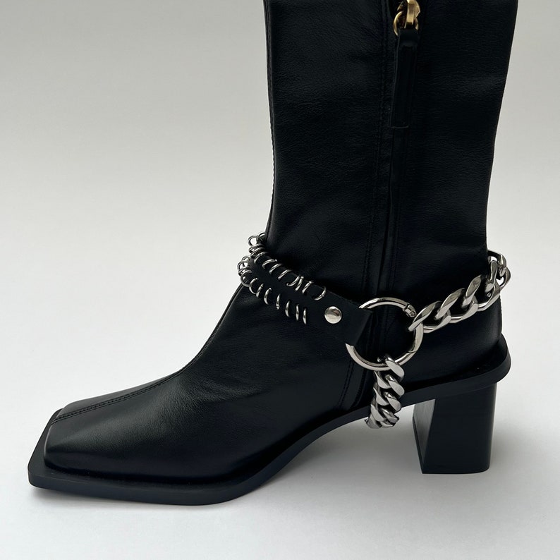 Handmade Leather and Stainless Steel Boot Harnesses Punk