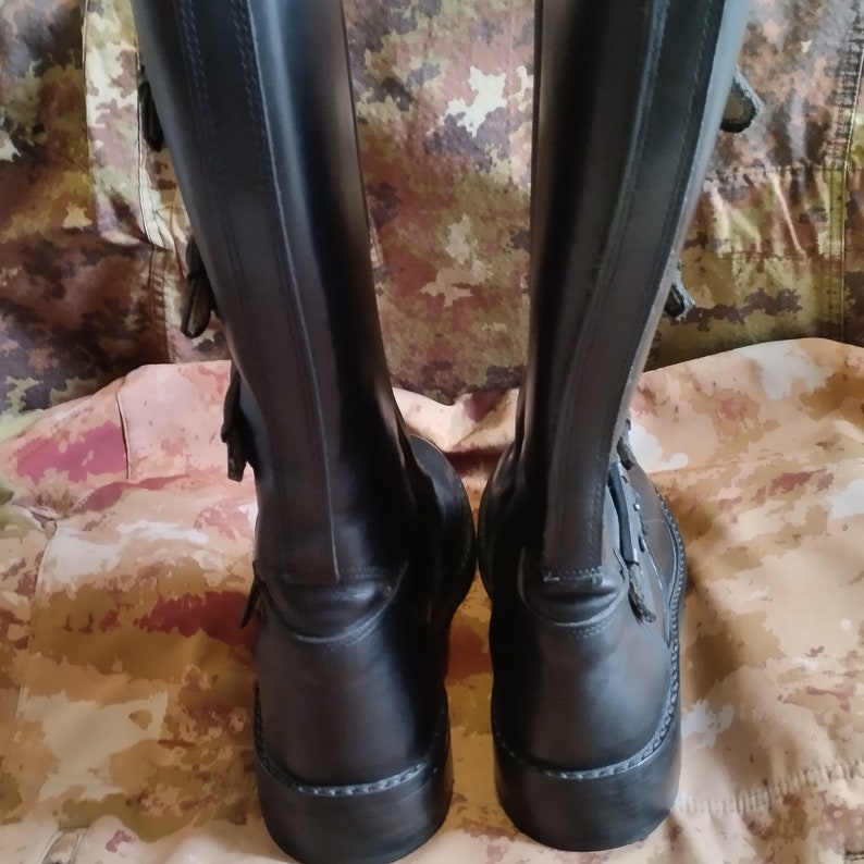 Cowhide Boots for Motorcyclists Italian Police Forces