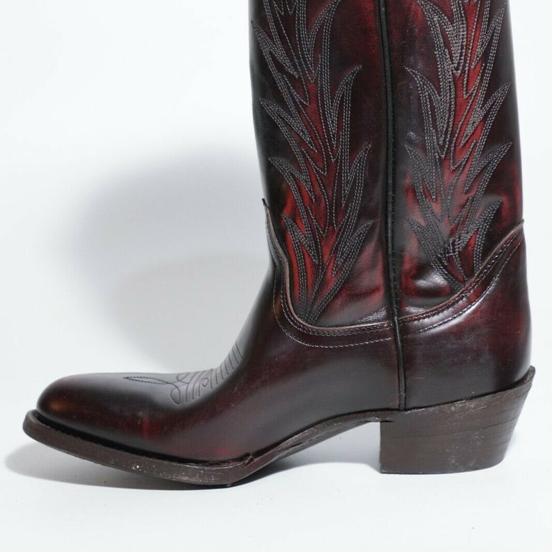 Vintage Frye Mid Calf 1'' 1/2'' Heel Cowboy