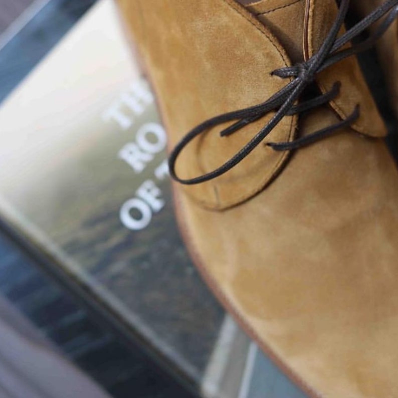 Handmade Genuine Suede Leather Chukka Boots for Men's