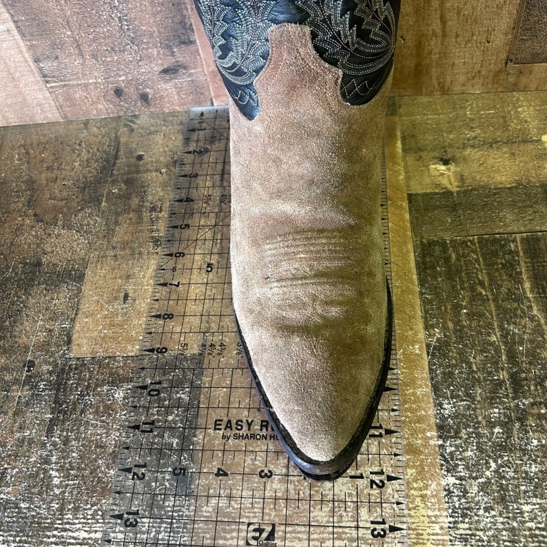 Larry Mahan Vtg Suede Cowboy Boots Mens 10.5 D
