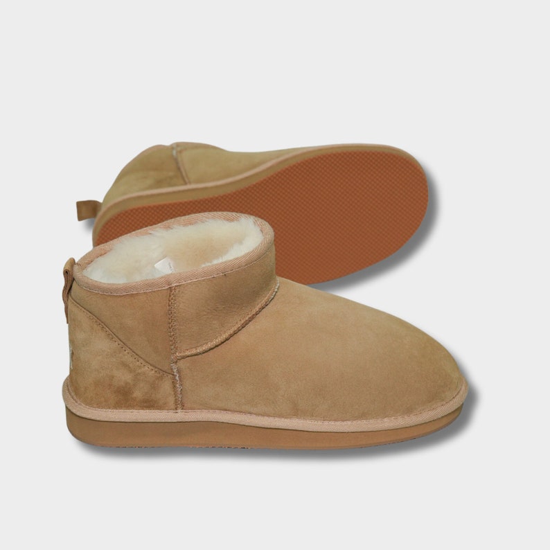 Men & Women Sheepskin Boot Sandy Color Winter Slippers Cozy
