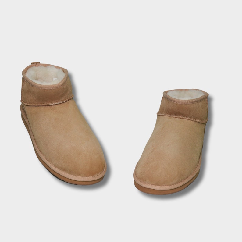 Men & Women Sheepskin Boot Sandy Color Winter Slippers Cozy