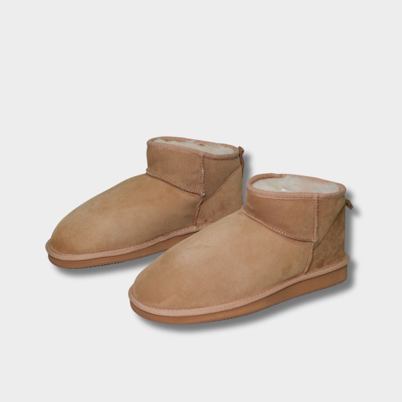 Men & Women Sheepskin Boot Sandy Color Winter Slippers Cozy