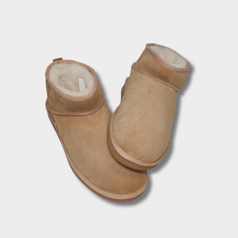 Men & Women Sheepskin Boot Sandy Color Winter Slippers Cozy