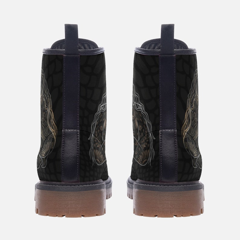 Moon and Sun Boots Black Boots Vegan Leather Lace up Combat