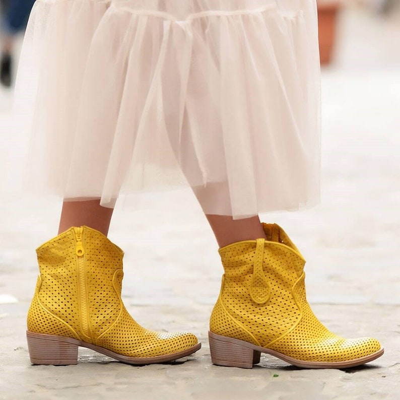 Genuine Leather Western Summer Boots Casual Women Boots