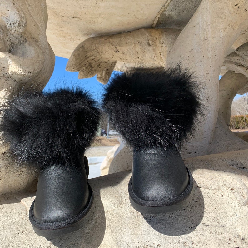 Inoli Brand Black Sheepskin Fur Womens Leather Winter Cold