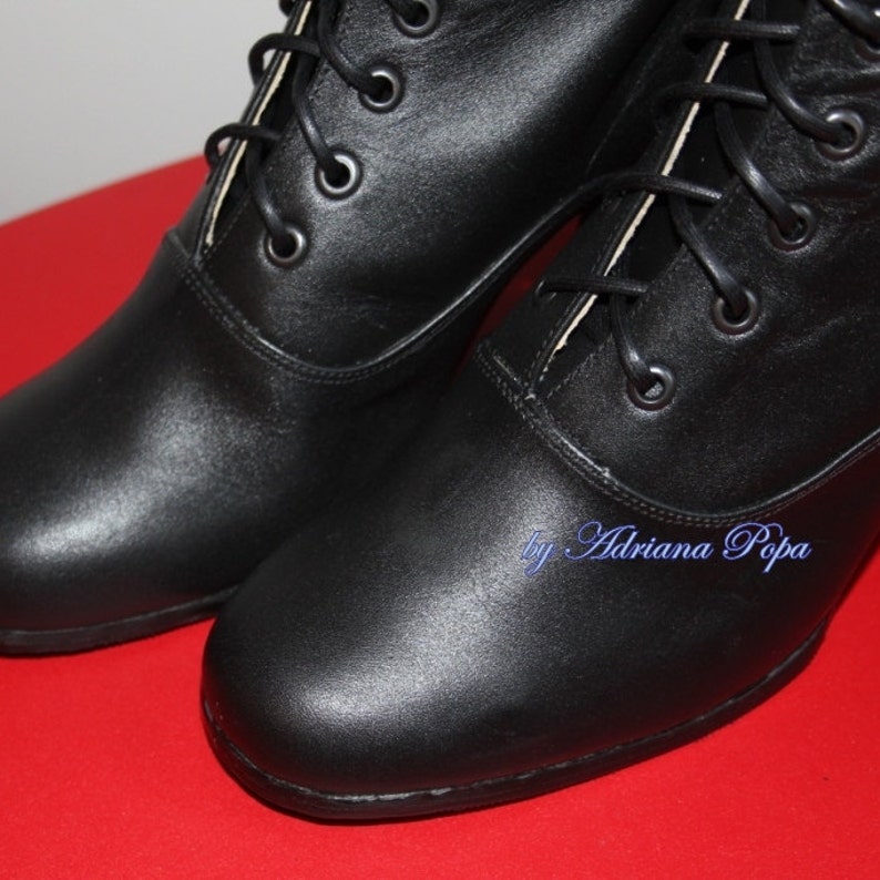 Black Boots Black Leather Boots Victorian Boots Cosplay Boots