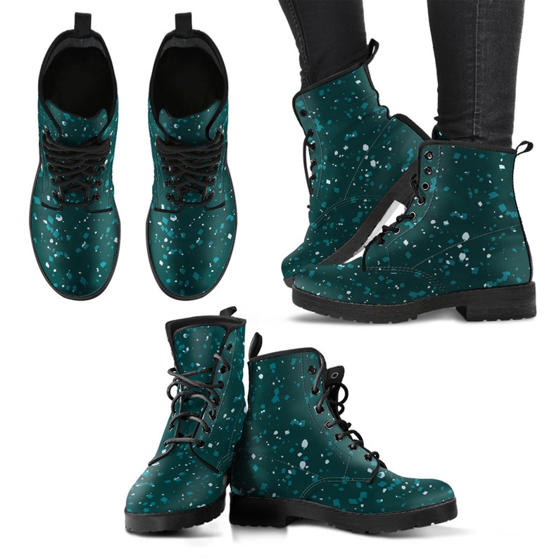 Tropical Jungle Terrazzo Leather Boots Girlfriend Gifts for