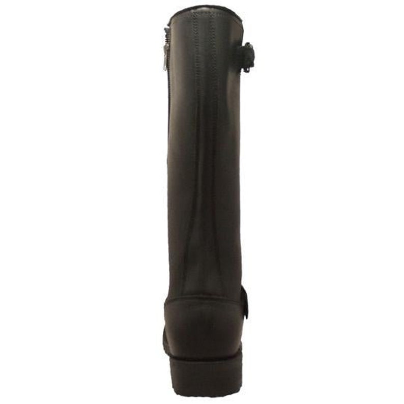 Mens 16 Black Engineer Zipper Biker Leather Boots