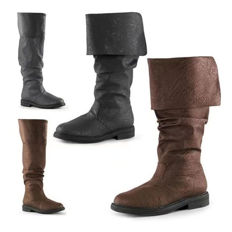 Mens Medieval Halloween Boots Renaissance Viking Boots Gothic
