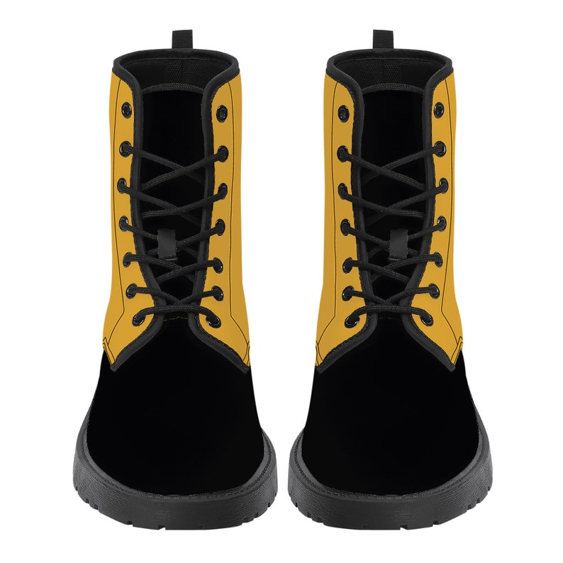 Custom Pikachu Inspired Vegan Leather Combat Boots Pokemon
