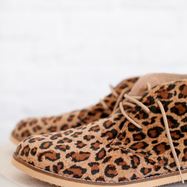 Leopard Booties for Woman Animal Print Boots Eco Leather