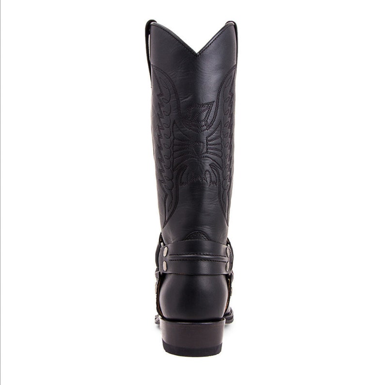 Low Square Heel Cowboy Boots Slip-on Faux Leather Boots